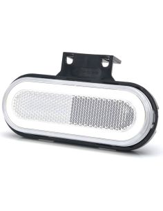 Sinalizador frontal LED neon branco com refletor e suportes. 2