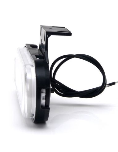 Sinalizador frontal LED neon branco com refletor e suportes.