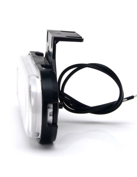 Sinalizador frontal LED neon branco com refletor e suportes.