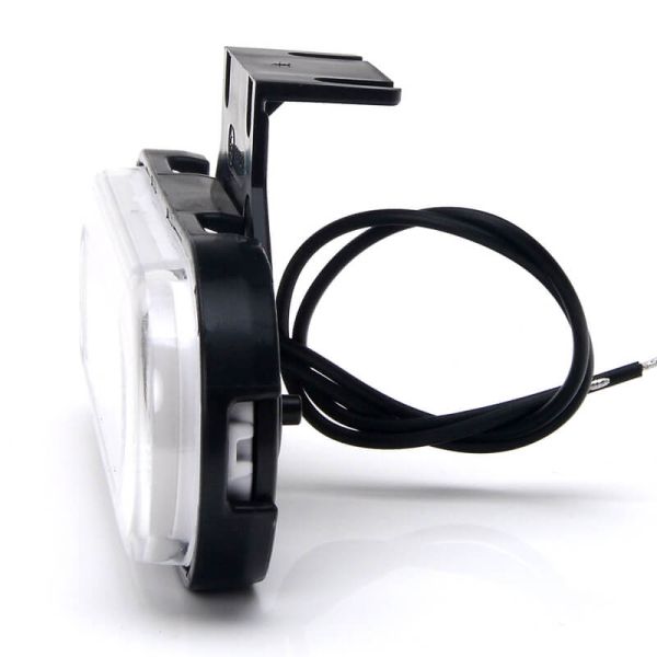 Sinalizador frontal LED neon branco com refletor e suportes.