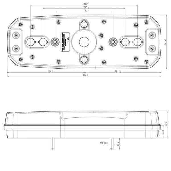 Lanterna traseira LED com triângulo W277DD NW Line ré