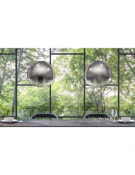 Lámpara de techo Grafito | Lámpara de techo salón mediana Lens | Lámpara colgante salón | LeonLeds Iluminación