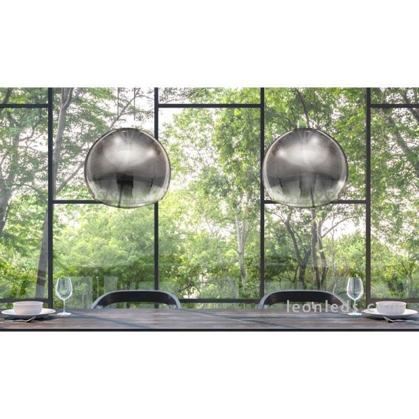 Lámpara de techo Grafito | Lámpara de techo salón mediana Lens | Lámpara colgante salón | LeonLeds Iluminación