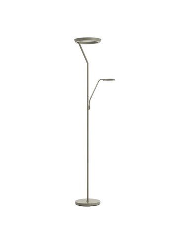Lampadaire SATURN avec liseuse, chrome mat, 40 W + 5 W, 4 800 lm + 725 lm, température de couleur 2 700 K/4 000 K