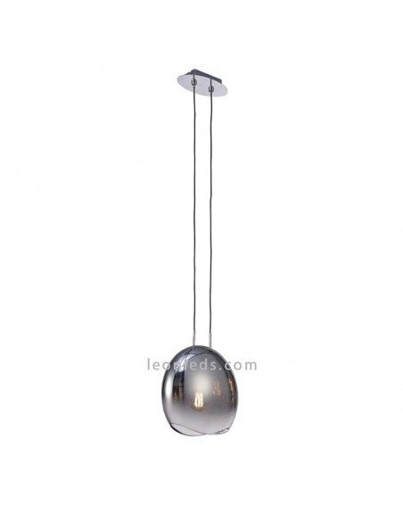 Luminária de teto em grafite | Luminária de teto para sala média Lens | Luminária suspensa sala de estar | Leon Iluminação LED