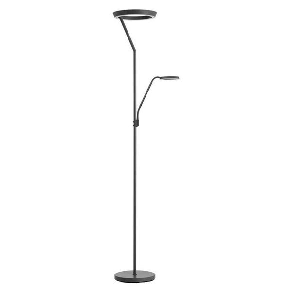 Lámpara de pie con luz de lectura SATURN negro 40W+5W 4800Lm+725Lm CCT 2700K/4000K