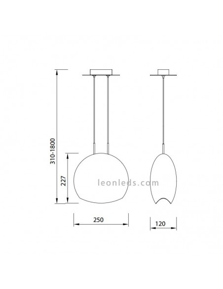 Plafonnier graphite | Plafonnier moyen de salon Lens | Lampe suspendue salon | Éclairage LeonLeds