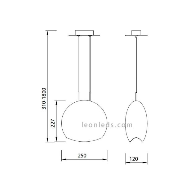 Plafonnier graphite | Plafonnier moyen de salon Lens | Lampe suspendue salon | Éclairage LeonLeds