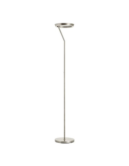 Lampadaire SATURN S, chromé, avec anneau lumineux circulaire, 40 W, 4 800 lm, température de couleur 2 700 K/4 000 K