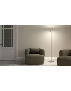 Luminária de chão SATURN S, cromada, com anel de luz circular, 40W, 4800 lúmens, temperatura de cor 2700K/4000K 2