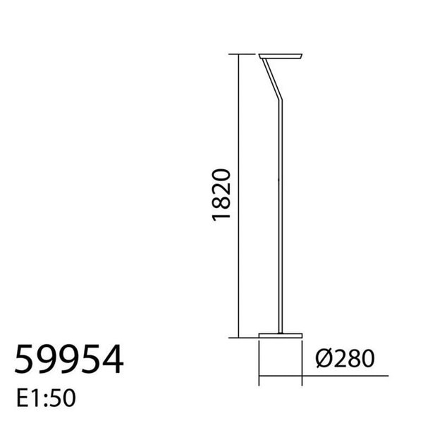 Lámpara de pie SATURN S medalla con aro de luz circular 40W 4800Lm CCT 2700K/4000K
