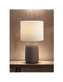 Lampe de table BOADA Nordic taupe avec abat-jour blanc E27 (non inclus)