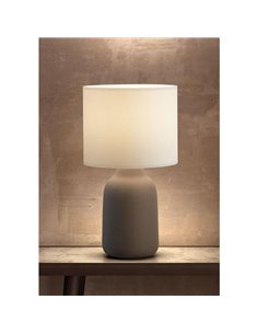 Lámpara de sobremesa nórdica BOADA taupe y pantalla blanca E27 (no incl) 2