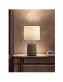 Lámpara de sobremesa nórdica BOADA taupe y pantalla blanca E27 (no incl)