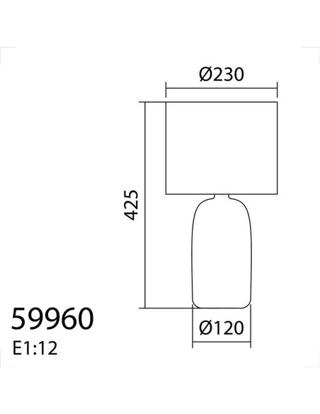 Lámpara de sobremesa nórdica BOADA taupe y pantalla blanca E27 (no incl)