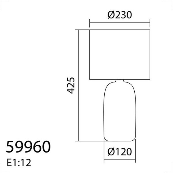 Lámpara de sobremesa nórdica BOADA taupe y pantalla blanca E27 (no incl)