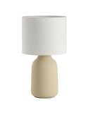 Lampe de table BOADA Nordic, abat-jour sable et blanc, E27 (non inclus)