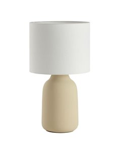 Lampe de table BOADA Nordic, abat-jour sable et blanc, E27 (non inclus)