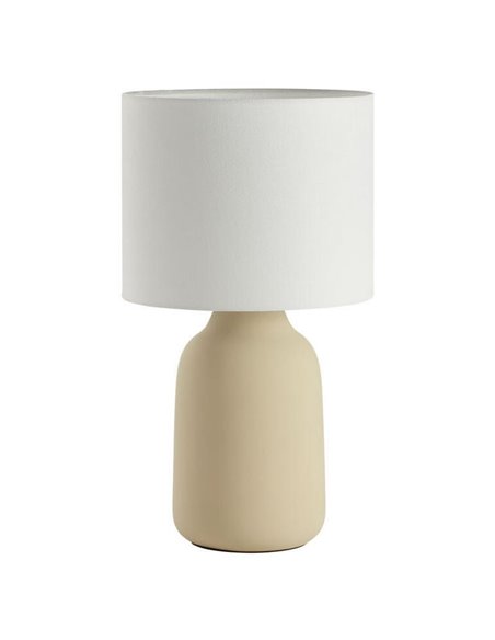 Lampe de table BOADA Nordic, abat-jour sable et blanc, E27 (non inclus)