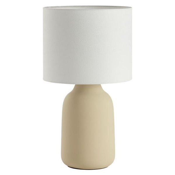 Lampe de table BOADA Nordic, abat-jour sable et blanc, E27 (non inclus)