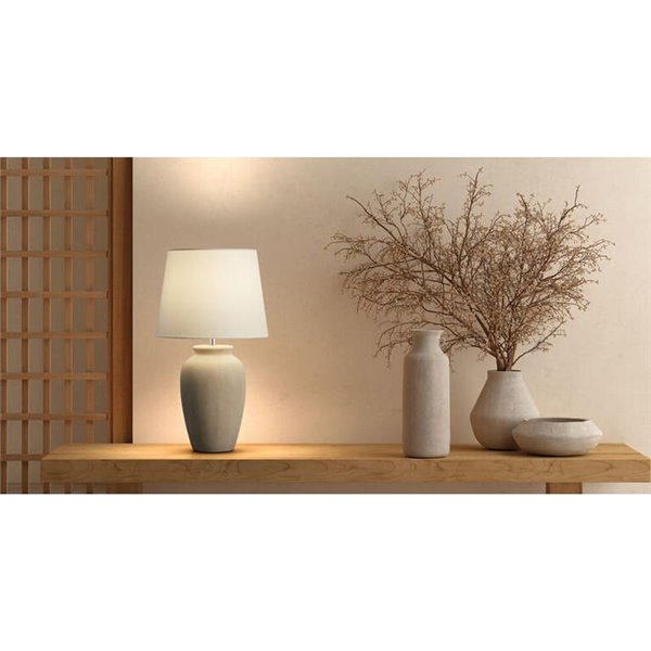 Candeeiro de mesa FELIU em estilo mediterrâneo, vaso, cerâmica antiga, soquete E27 (soquete não incluído)