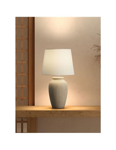 Candeeiro de mesa FELIU em estilo mediterrâneo, vaso, cerâmica antiga, soquete E27 (soquete não incluído)