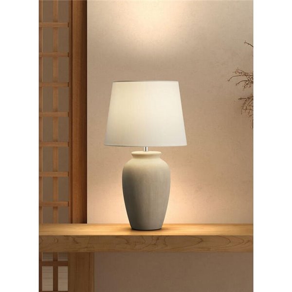 Candeeiro de mesa FELIU em estilo mediterrâneo, vaso, cerâmica antiga, soquete E27 (soquete não incluído)