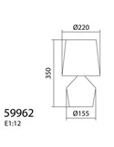 Lámpara de sobremesa geométrica gris 35cm SALVIA E27 (no incl.)