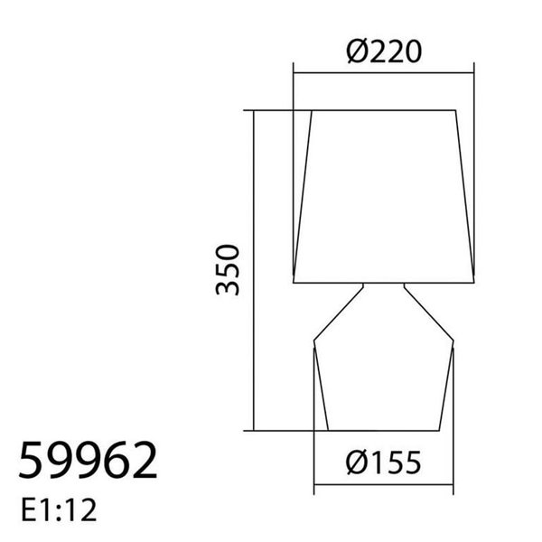 Abajur de mesa geométrico cinza 35cm SALVIA E27 (não incluído)