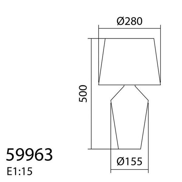 Abajur de mesa geométrico cinza 50cm SALVIA E27 (não incluído)