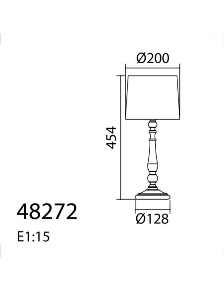 Lámpara de sobremesa clásica LOIRA madera natural con pantalla blanca E27 (no incl)