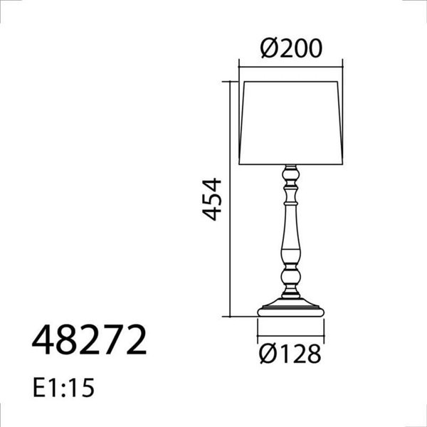 Lámpara de sobremesa clásica LOIRA madera negra con pantalla blanca E27 (no incl)
