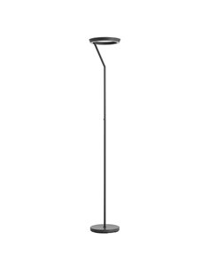 Lampadaire SATURN S noir avec anneau lumineux circulaire 40 W 4800 lm CCT 2700 K/4000 K