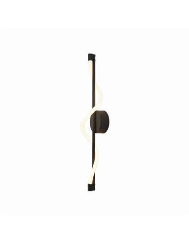 Aplique LED decorativo FUGAZ negro, 7W 3000K 840Lm, luz ondulada con tira flexible