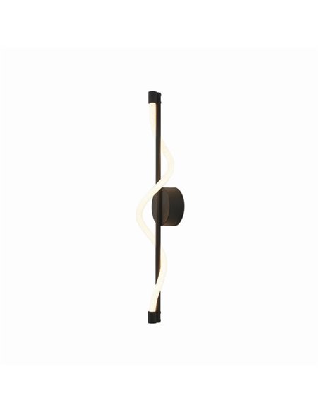 Aplique LED decorativo FUGAZ negro, 7W 3000K 840Lm, luz ondulada con tira flexible