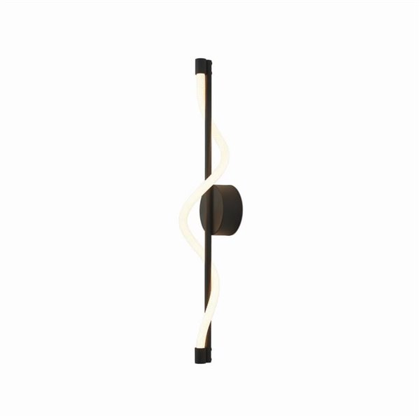 Aplique LED decorativo FUGAZ negro, 7W 3000K 840Lm, luz ondulada con tira flexible