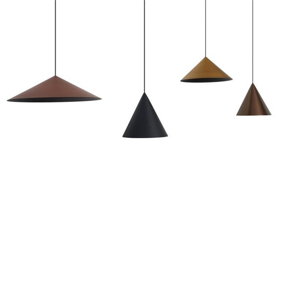 Luminária de teto pendente linear LED de design moderno, CONE 20W, dimerizável, TRIAC