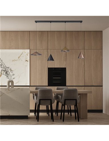 Lámpara de techo colgante lineal LED CONO 20W regulable TRIAC diseño moderno