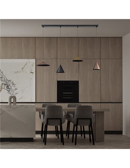 Lámpara de techo colgante lineal LED CONO 20W regulable TRIAC diseño moderno