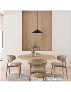 Luminária pendente LED CONO preta Ø30cm 10W 3000K estilo contemporâneo dimerizável TRIAC 2