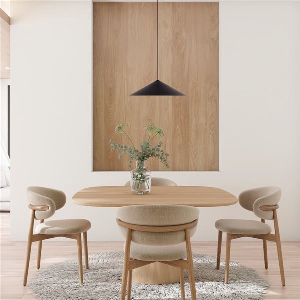 Luminária pendente LED CONO preta Ø30cm 10W 3000K estilo contemporâneo dimerizável TRIAC