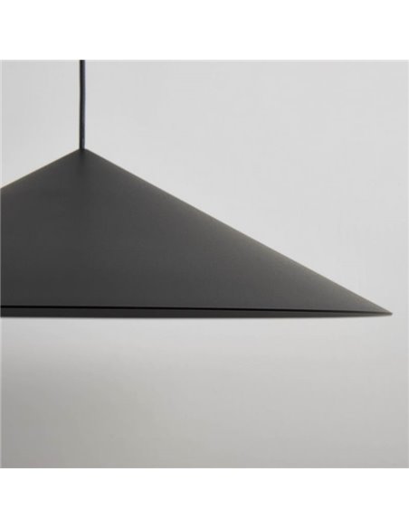 Luminária pendente LED CONO preta Ø30cm 10W 3000K estilo contemporâneo dimerizável TRIAC