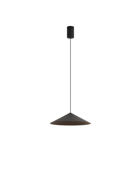 Suspension LED CONO noire Ø30cm 10W 3000K style contemporain dimmable TRIAC