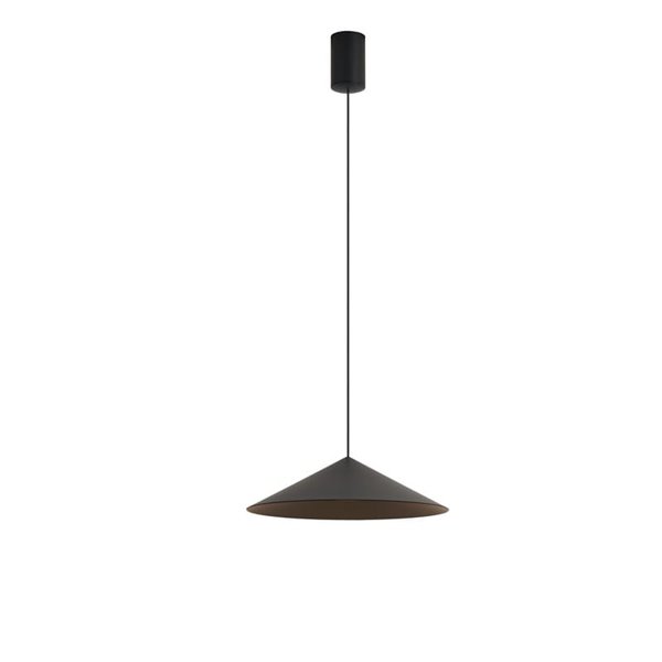 Suspension LED CONO noire Ø30cm 10W 3000K style contemporain dimmable TRIAC