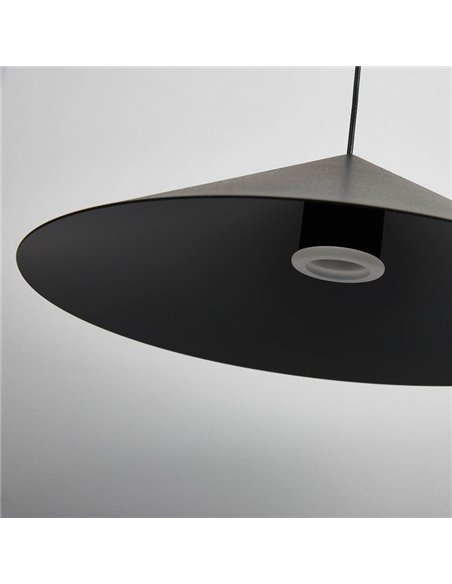 Suspension LED CONO noire Ø30cm 10W 3000K style contemporain dimmable TRIAC