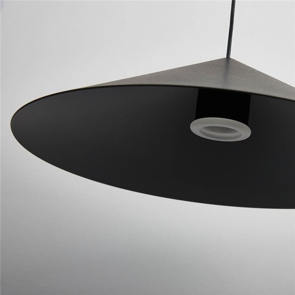 Luminária pendente LED CONO preta Ø30cm 10W 3000K estilo contemporâneo dimerizável TRIAC