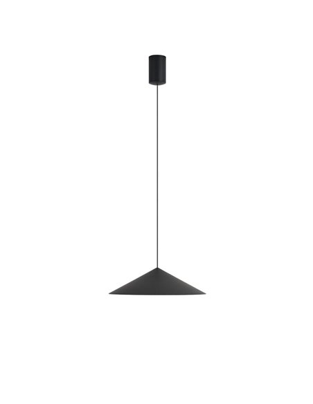 Suspension LED CONO noire Ø30cm 10W 3000K style contemporain dimmable TRIAC
