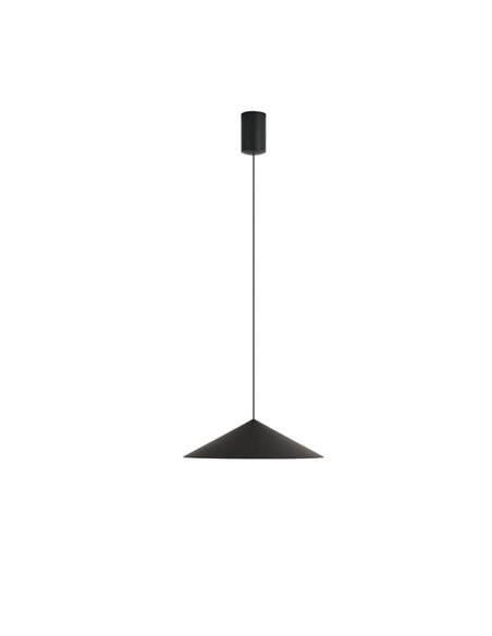 Suspension LED CONO noire Ø30cm 10W 3000K style contemporain dimmable TRIAC