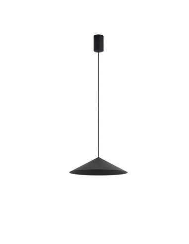 Suspension LED CONO noire Ø30cm 10W 3000K style contemporain dimmable TRIAC
