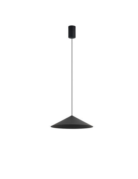 Suspension LED CONO noire Ø30cm 10W 3000K style contemporain dimmable TRIAC